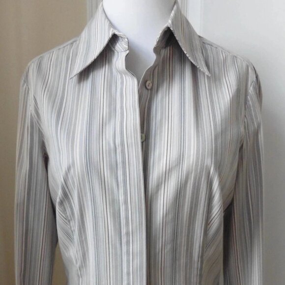 H&M Scrunch Sleeve Blazer Suit Jacket & Bebe Button Up Shirt Top Bundle Medium - Picture 4 of 4